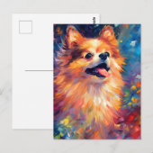 Kleurrijke Pomeranian Briefkaart (Voorkant / Achterkant)