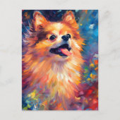 Kleurrijke Pomeranian Briefkaart (Voorkant)