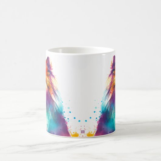 Kleurrijke Pomeranian Dog Pet Coffee Mok, Cup Koffiemok (Center)