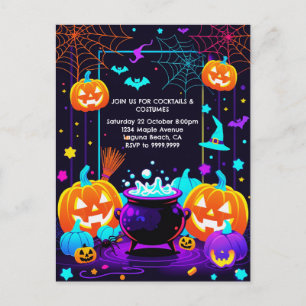 Kleurrijke Pompoen Halloween Feestdagenkaart