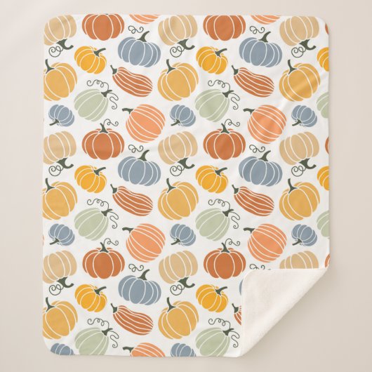 Kleurrijke pompoen pompoen patroon sherpa deken (Voorkant)