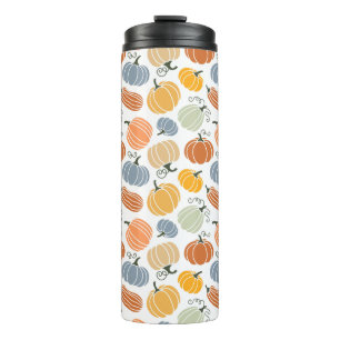 Kleurrijke pompoen pompoen patroon thermosbeker