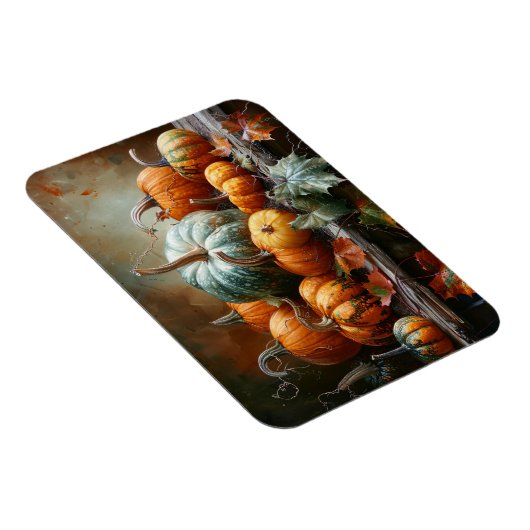 Kleurrijke pompoenen en bladeren  magneet (Rechterzijde)
