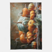 Kleurrijke pompoenen en bladeren theedoek (Verticaal)