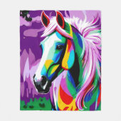 Kleurrijke Pony Fleece Deken (Voorkant)