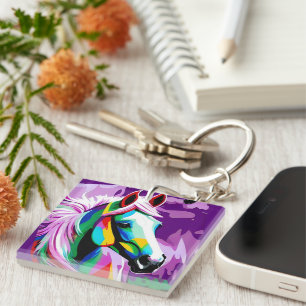 Kleurrijke Pony Sleutelhanger