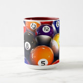 Kleurrijke Pool Lover Biljartballen Mok (Midden)