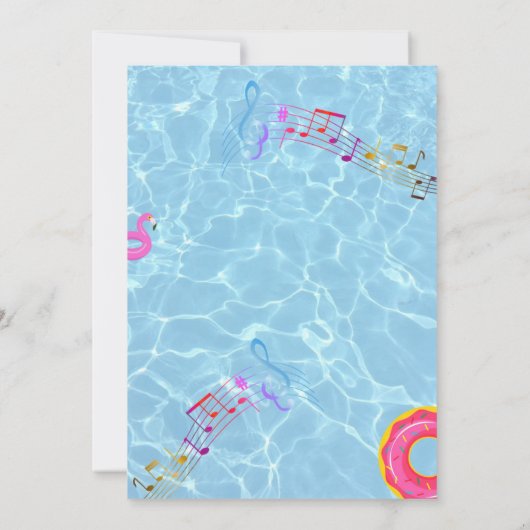 Kleurrijke Pool Party uitnodiging | Verjaardagsfee (Achterkant)