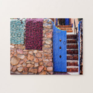 Kleurrijke poort Way Santa Fe New Mexico. Legpuzzel