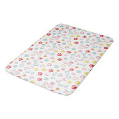 Kleurrijke Pootjes, Harten & Botten Doodle Badmat (Gekanteld)