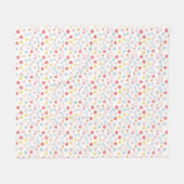 Kleurrijke Pootjes, Harten & Botten Doodle Fleece Deken (Voorkant (Horizontaal))