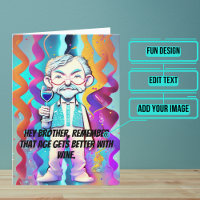 Kleurrijke Pop Art Big Brother Funny Wine Birthday