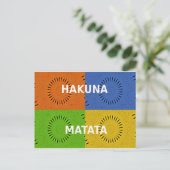 Kleurrijke Pop Art Collage & "Hakuna Matata" Beric Briefkaart (Staand voorkant)