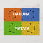 Kleurrijke Pop Art Collage & "Hakuna Matata" Beric Briefkaart (Voorkant)