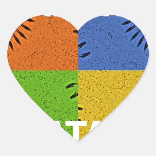 Kleurrijke Pop Art Collage & "Hakuna Matata" Beric Hart Sticker (Voorkant)