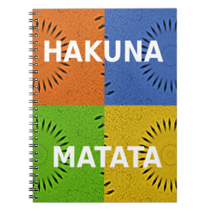 Kleurrijke Pop Art Collage & "Hakuna Matata" Beric Notitieboek