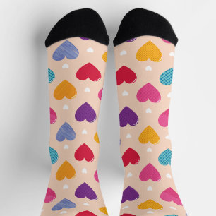 Kleurrijke Pop Art Heart Pattern Sokken