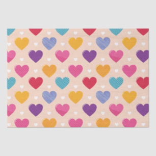 Kleurrijke Pop Art Heart Pattern Tissuepapier