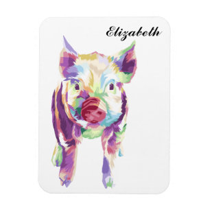 Kleurrijke Pop Art Pig Personalized Magnet Magneet