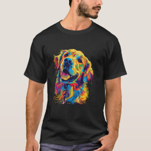 Kleurrijke Pop Art Schattige Golden Retriever Dog  T-shirt