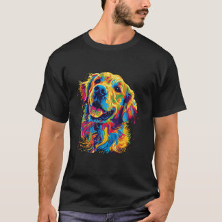 Kleurrijke Pop Art Schattige Golden Retriever Dog  T-shirt