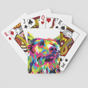 Kleurrijke pop art van grizzlybeer pokerkaarten