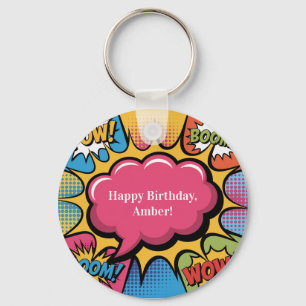 Kleurrijke Pop Art-verjaardagsfeest cadeau voor me Sleutelhanger
