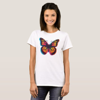 Kleurrijke Pop Art Vlinder – Retro T-Shirt