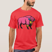 Kleurrijke Pop-Art Zuidwestelijke Buffalo / Bison T-shirt (Voorkant)
