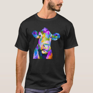 Kleurrijke Pop Koe T-shirt