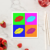 Kleurrijke pop-lipstickus servetten (Insitu)