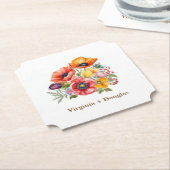 Kleurrijke Poppies bruiloft Onderzetters (Gekanteld)