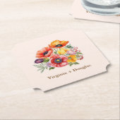 Kleurrijke Poppies bruiloft Onderzetters (Gekanteld)