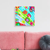 Kleurrijke Poppy Bloemen Verpakt Canvas - 10" x 10 (Insitu (Woonkamer))