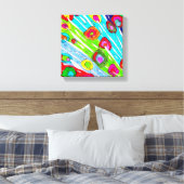 Kleurrijke Poppy Bloemen Verpakt Canvas - 10" x 10 (Insitu (Slaapkamer))