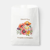 Kleurrijke Poppy bruiloft Dank u Bedankzakje (Voorkant)