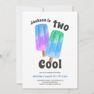 Kleurrijke Popsicle Jongen 2e Verjaardag Kaart