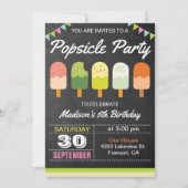 Kleurrijke Popsicle Kinderverjaardagsfeest Uitnodi Kaart (Voorkant)