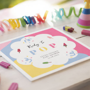 Kleurrijke Popsicle Klaar om te barsten Baby Showe Servet