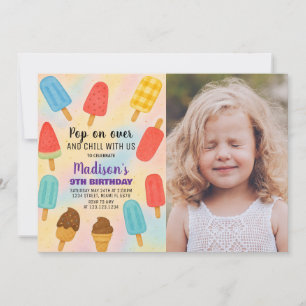 Kleurrijke Popsicle Party verjaardagsuitnodiging Kaart