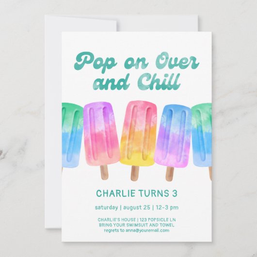 Kleurrijke Popsicle Summer Birthday Elke leeftijd Kaart (Voorkant)