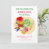 Kleurrijke Popsicle Zomer 4e Verjaardagsfeest Kaart (Staand voorkant)