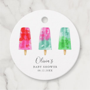 Kleurrijke Popsicles Zomer Baby shower Bedankjes Labels