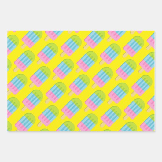 Kleurrijke popsikel voor het verpakken van papierb inpakpapier vel (Voorkant)