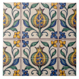 Kleurrijke Portugese Azulejo Granaatappel Tegel Tegeltje