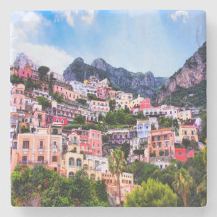 Kleurrijke Positano Italië Stenen Onderzetter