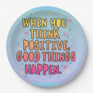 Kleurrijke positieve typografie voor citaten؛ Denk Papieren Bordje