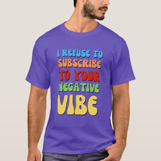 Kleurrijke POSITIEVE VIBES T-shirt (Voorkant)