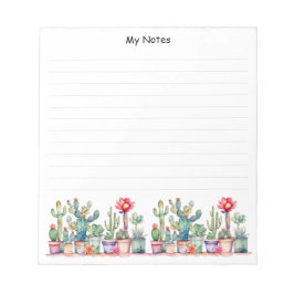 Kleurrijke potcactussen en vetplanten gevoerd notitieblok