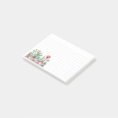 Kleurrijke potcactussen en vetplanten gevoerd post-it® notes (Schuin)